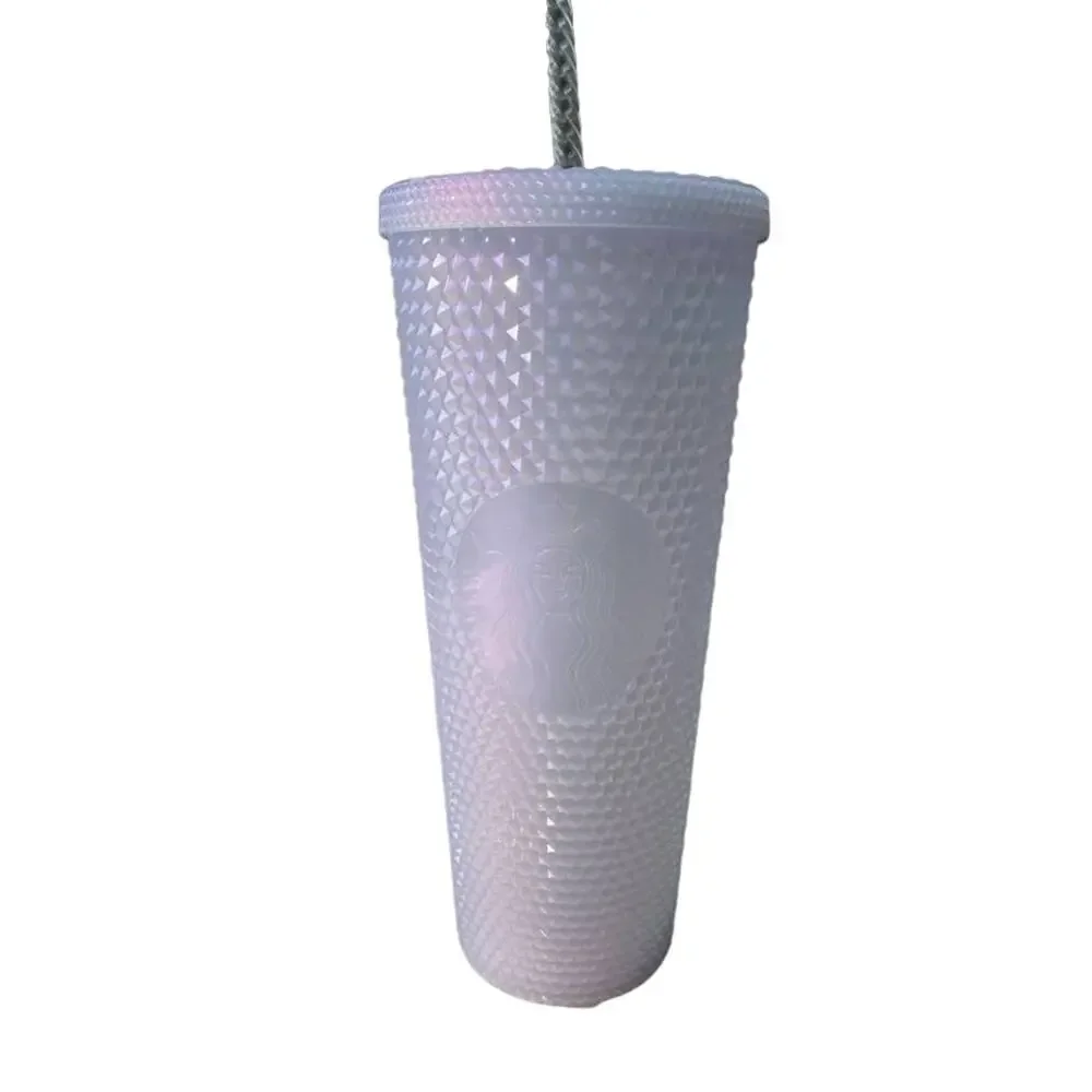 Starbucks New 2021 Holiday Tumbler Icy lilac Bling Studded‎  24oz With Straw